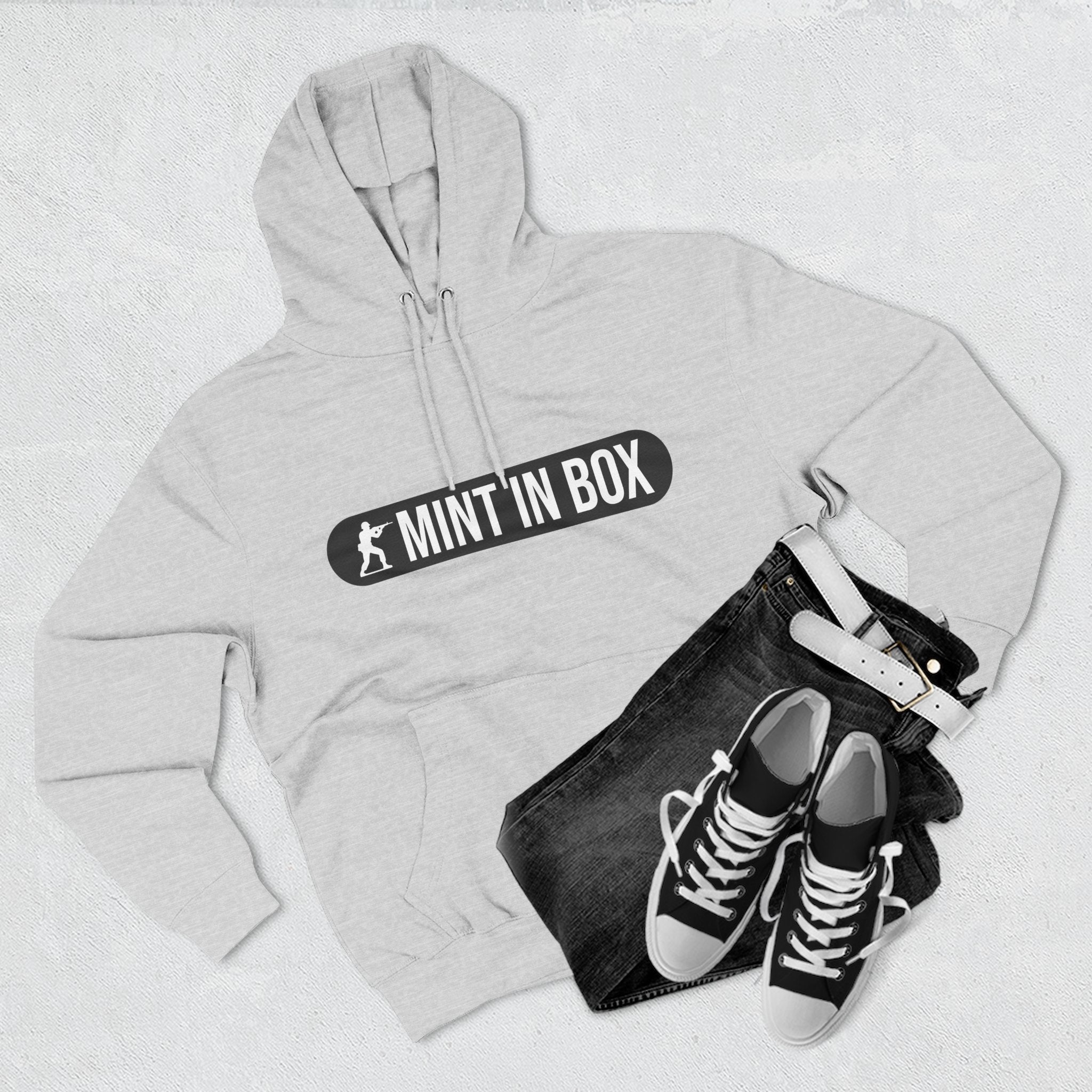 Mint In Box Hoodie — Minimalist Streetwear Fleece Hoodie