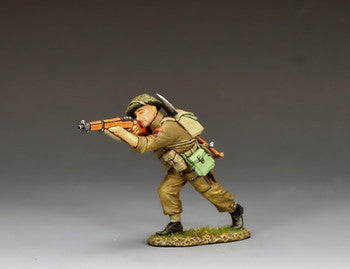 DD414 Gold Beach Running, Firing Rifleman by King & Country